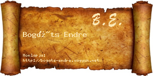 Bogáts Endre névjegykártya